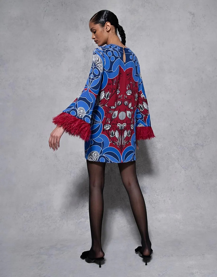 Cocoa Crepe Mini Dress - Enchantress Blue - SALE