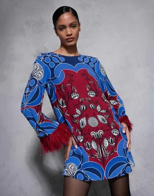 Cocoa Crepe Mini Dress - Enchantress Blue - SALE