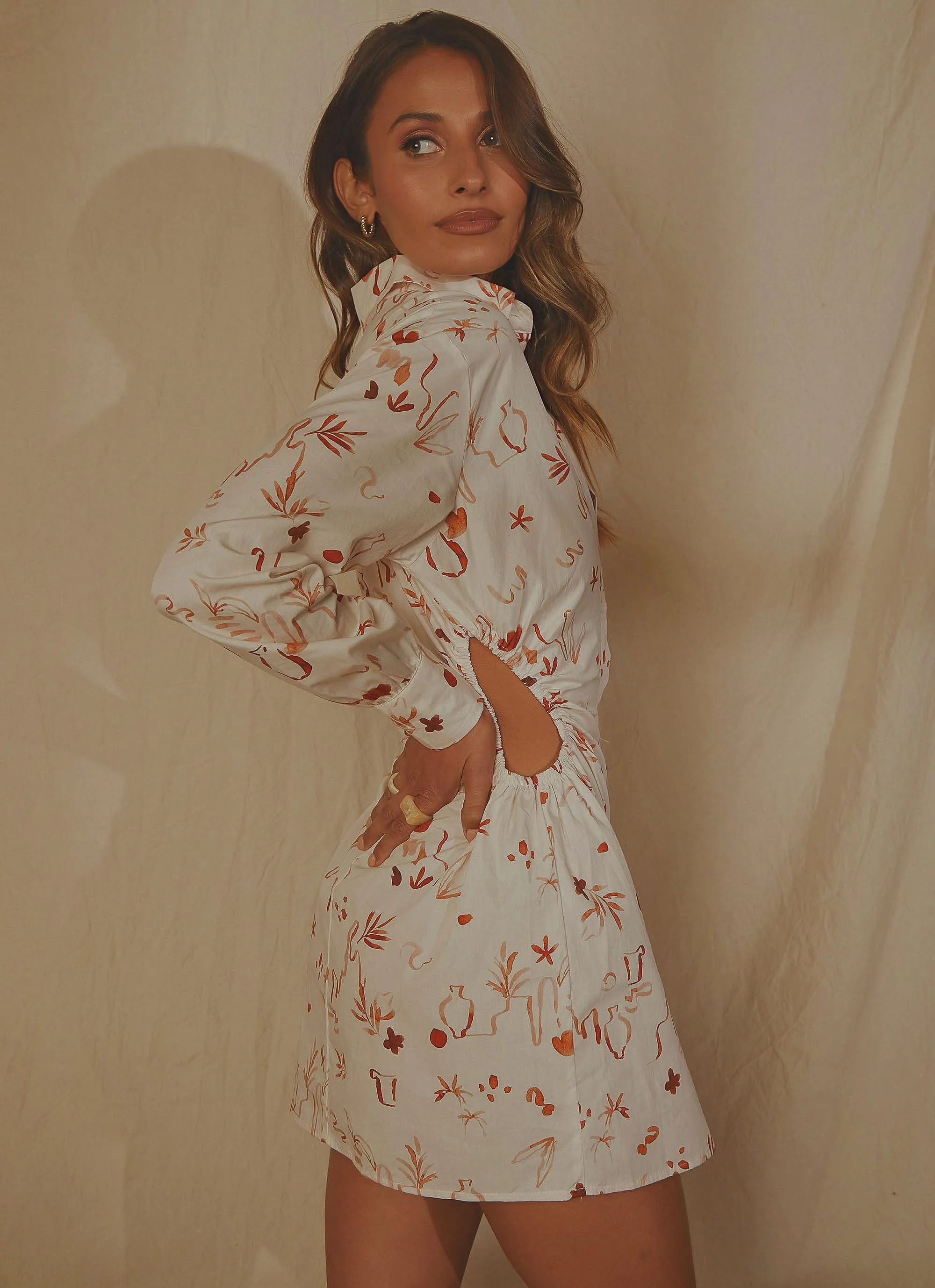 Corfu Linen Shirt Dress - Safari