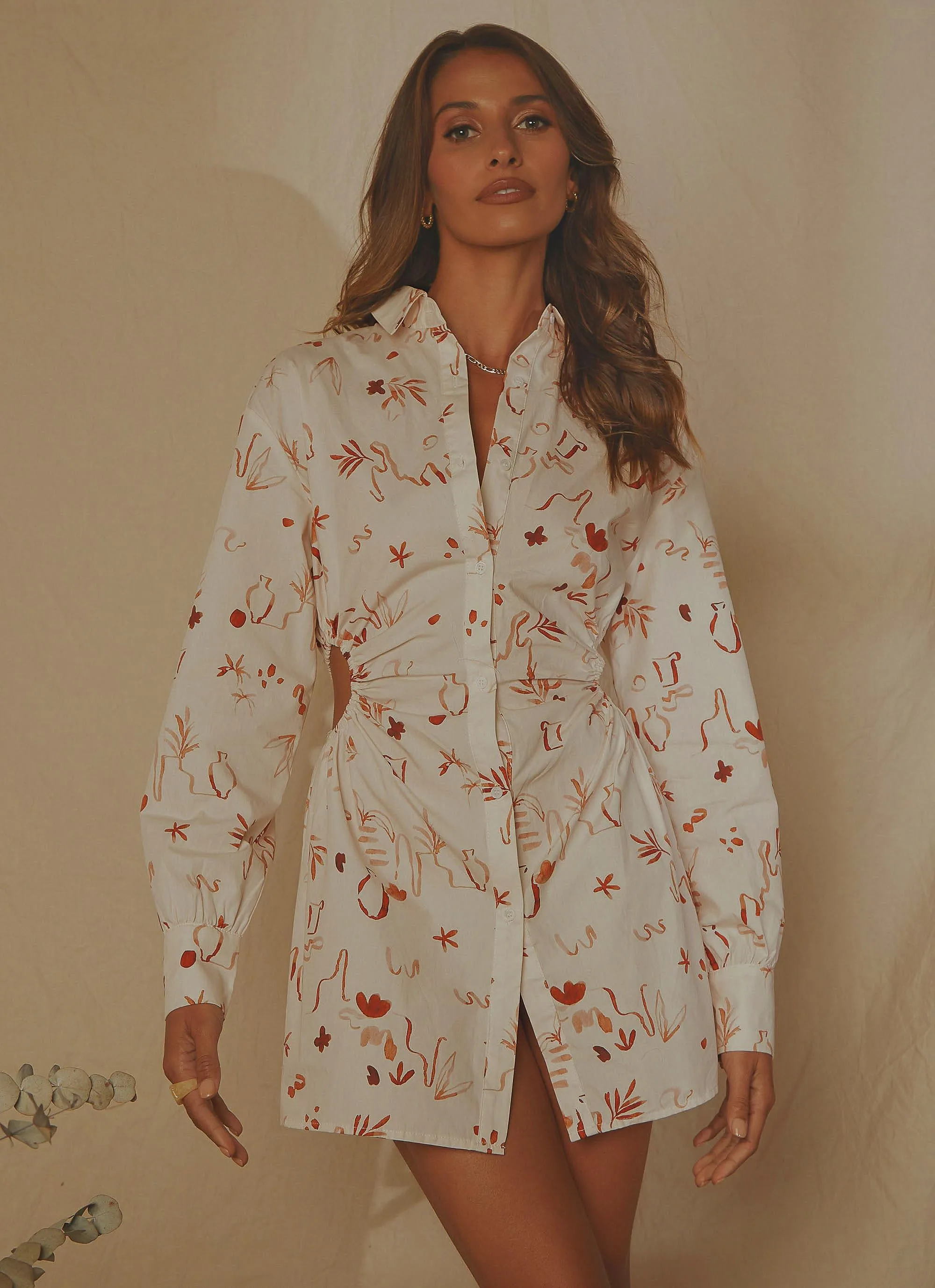 Corfu Linen Shirt Dress - Safari