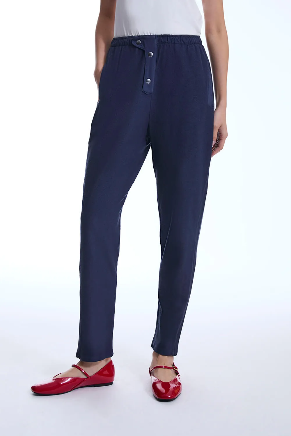 Cotton Navy Trousers