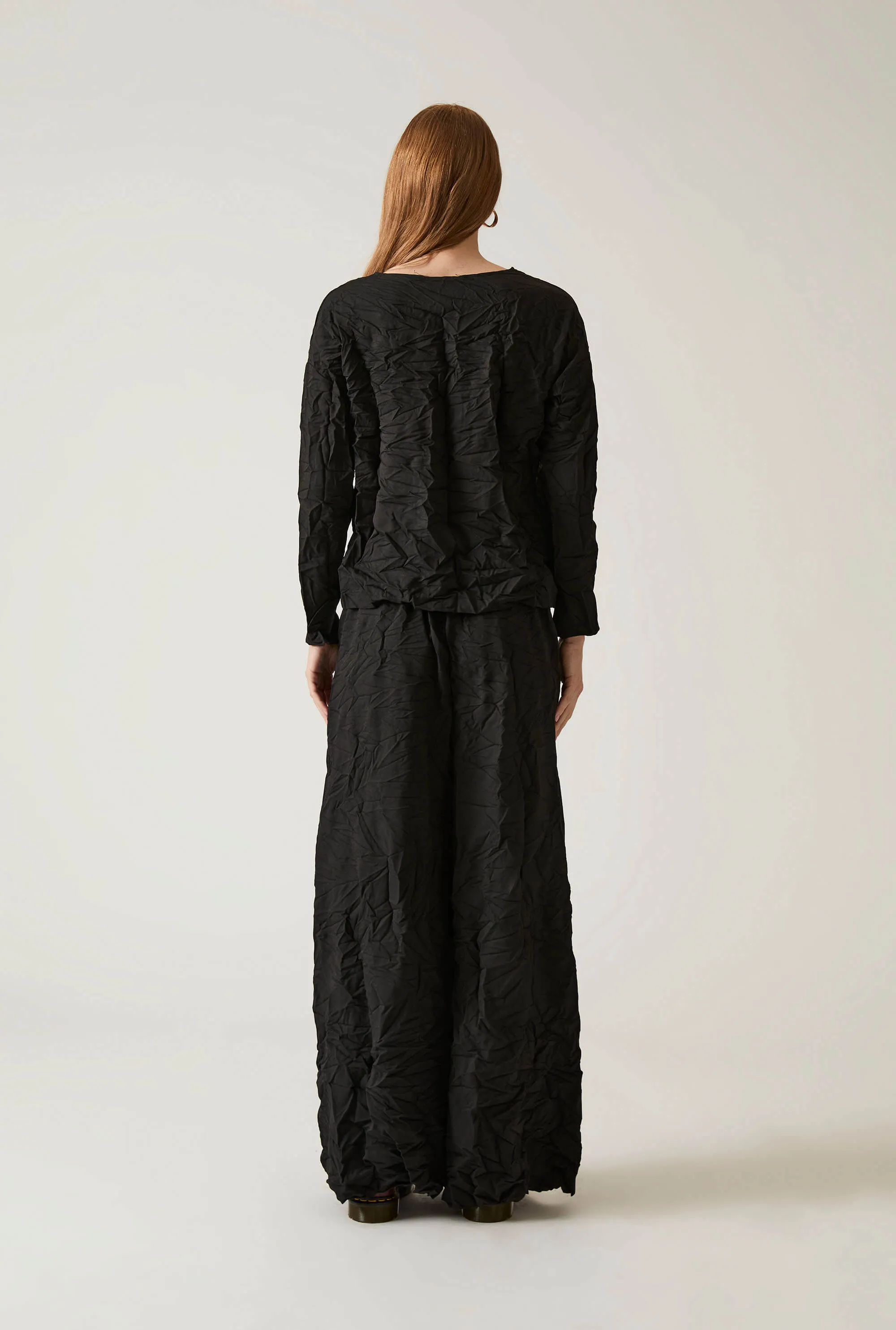 Crinkled Black Trousers