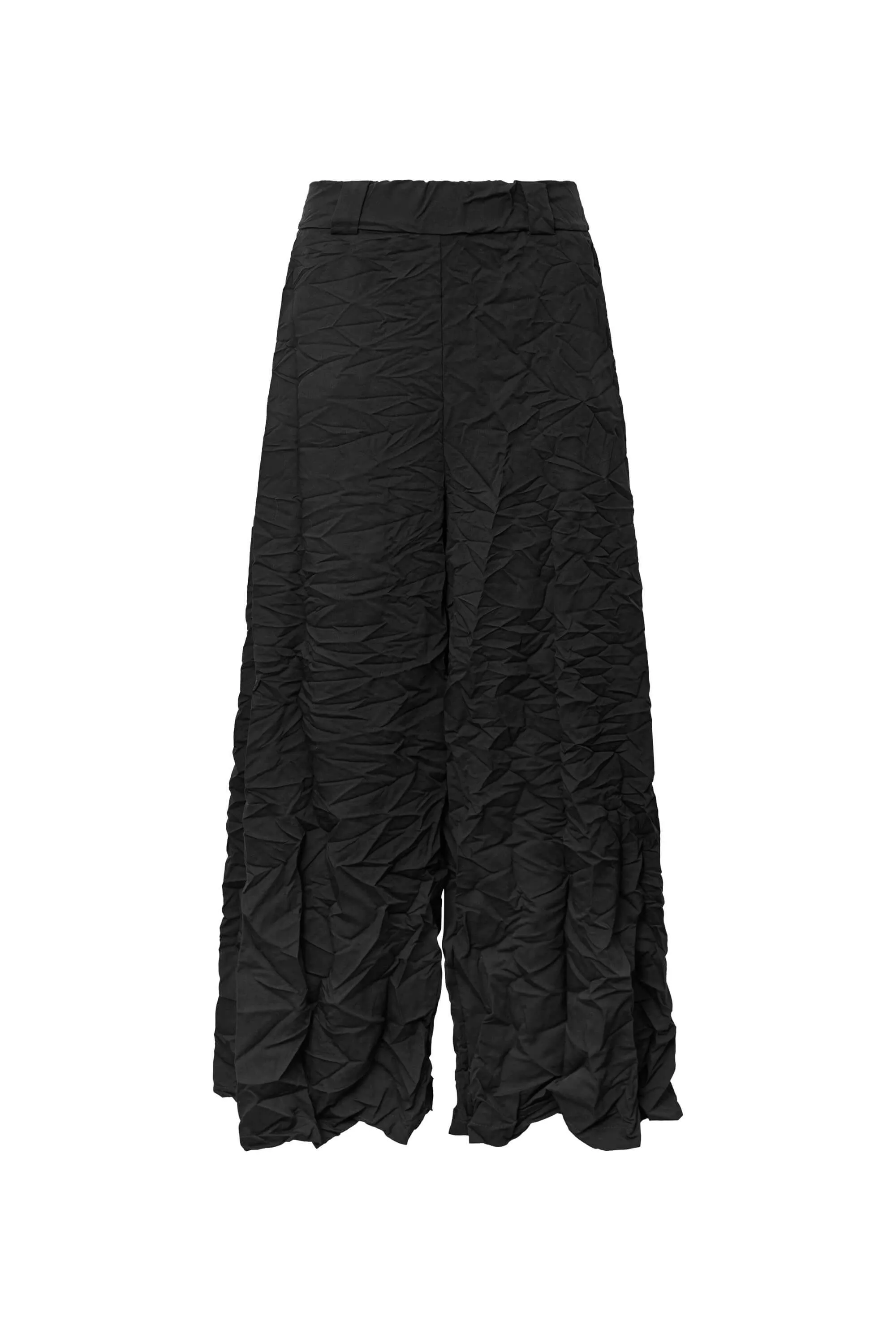 Crinkled Black Trousers