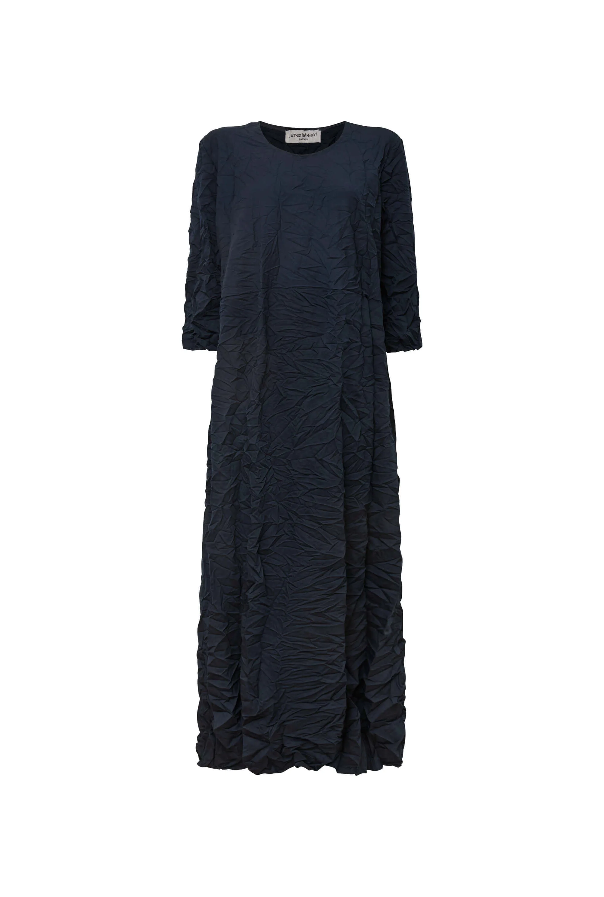 Crinkled Navy Maxi Dress