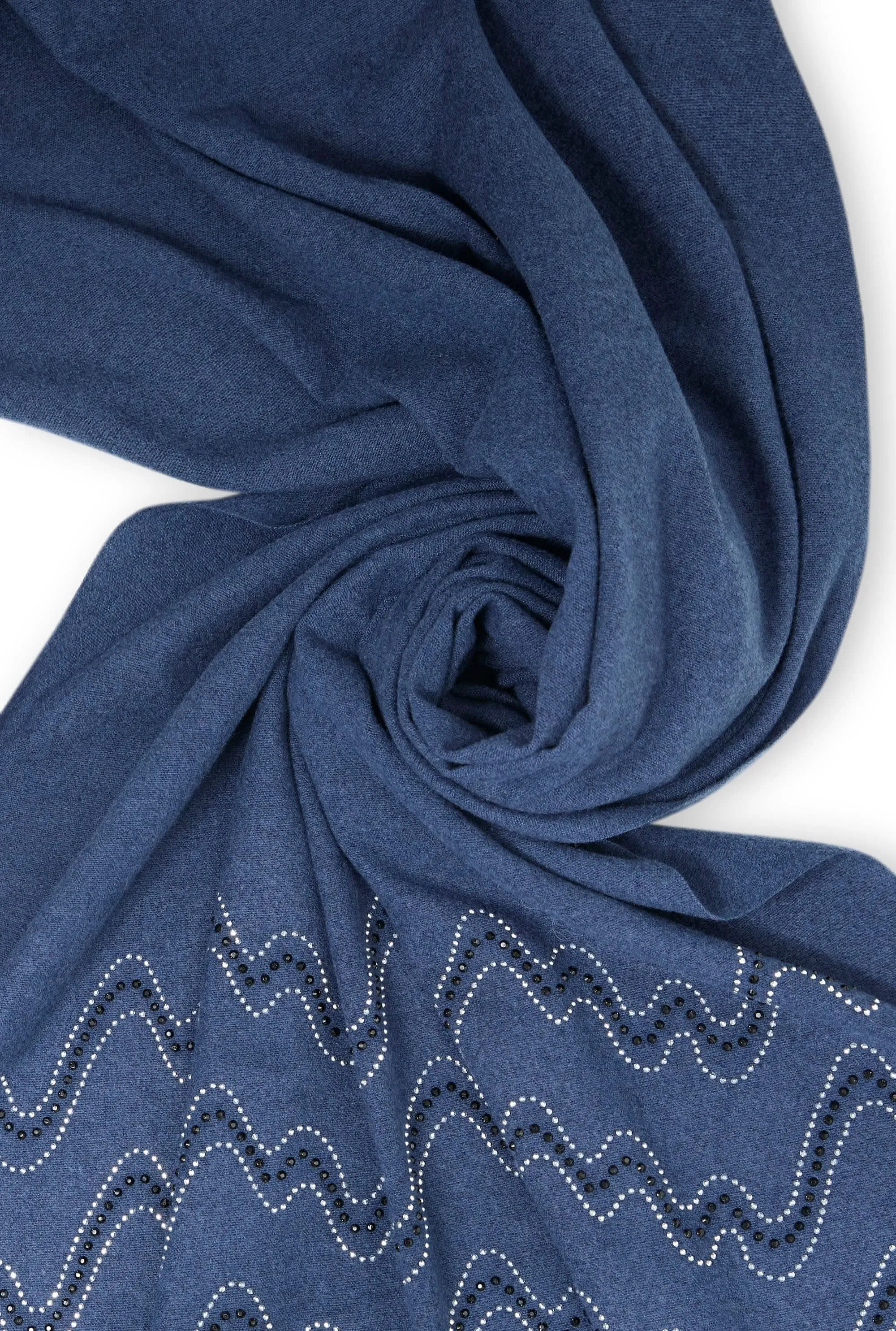 Crystal Wave Navy Scarf