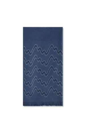 Crystal Wave Navy Scarf