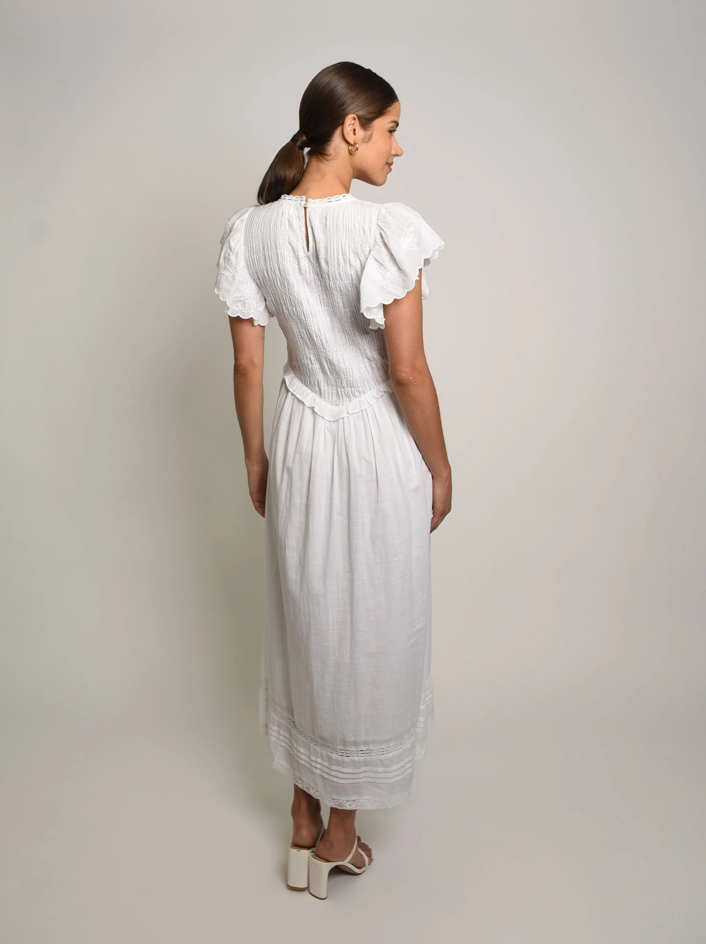 Delancy Smocked Midi Dress