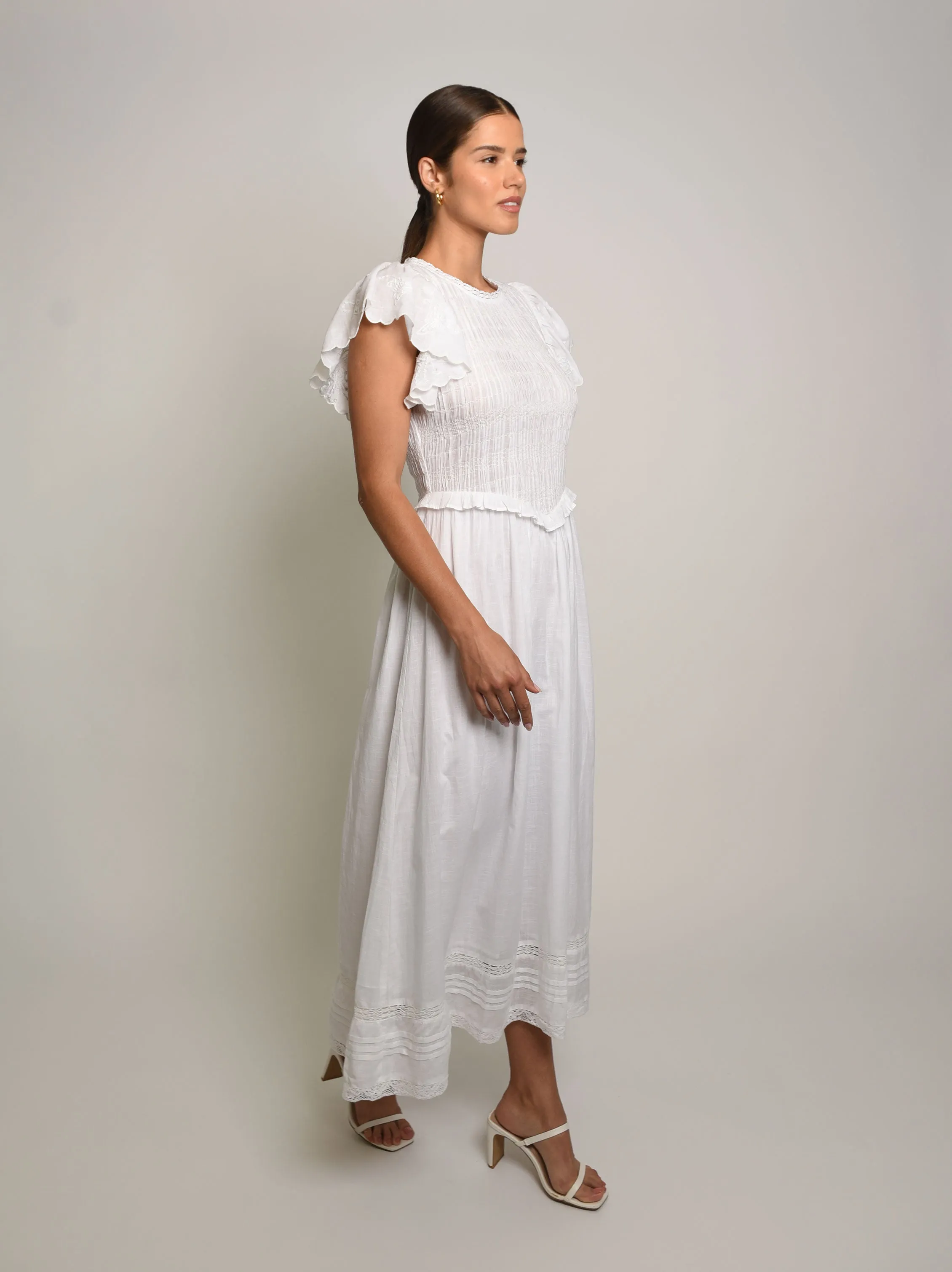 Delancy Smocked Midi Dress