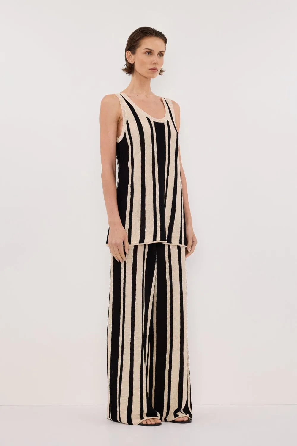 DELPHI STRIPE WIDE LEG KNIT PANT