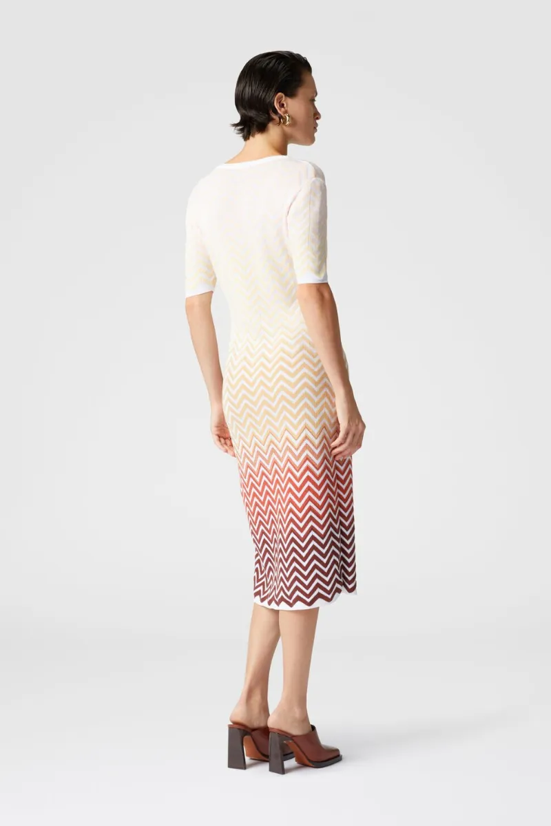 Dégradé Chevron Midi Dress