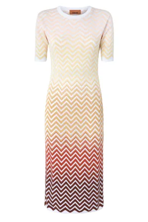 Dégradé Chevron Midi Dress
