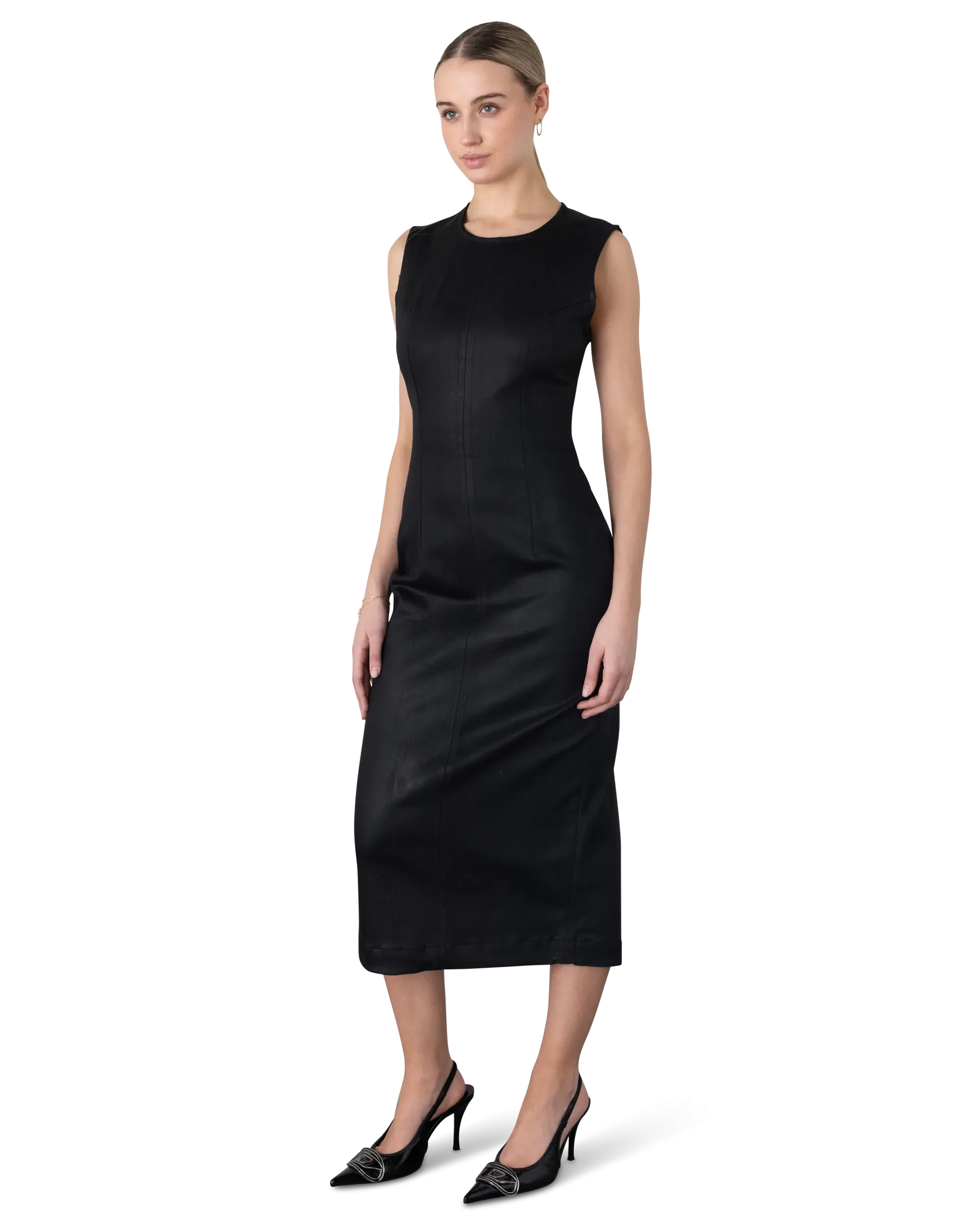 DL1961 Esme Coated Denim Maxi Dress