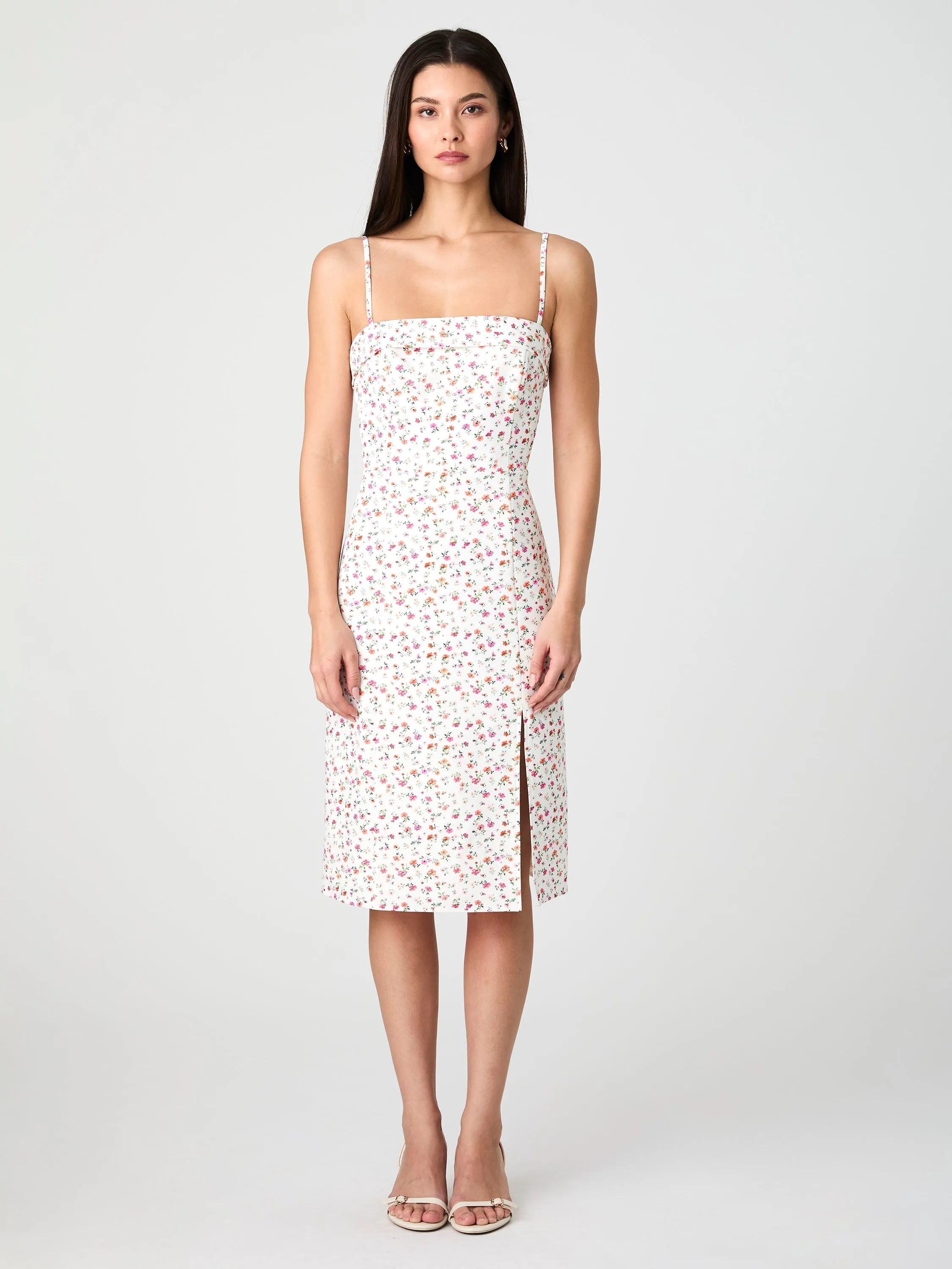 Echo Crepe Strappy Midi Dress