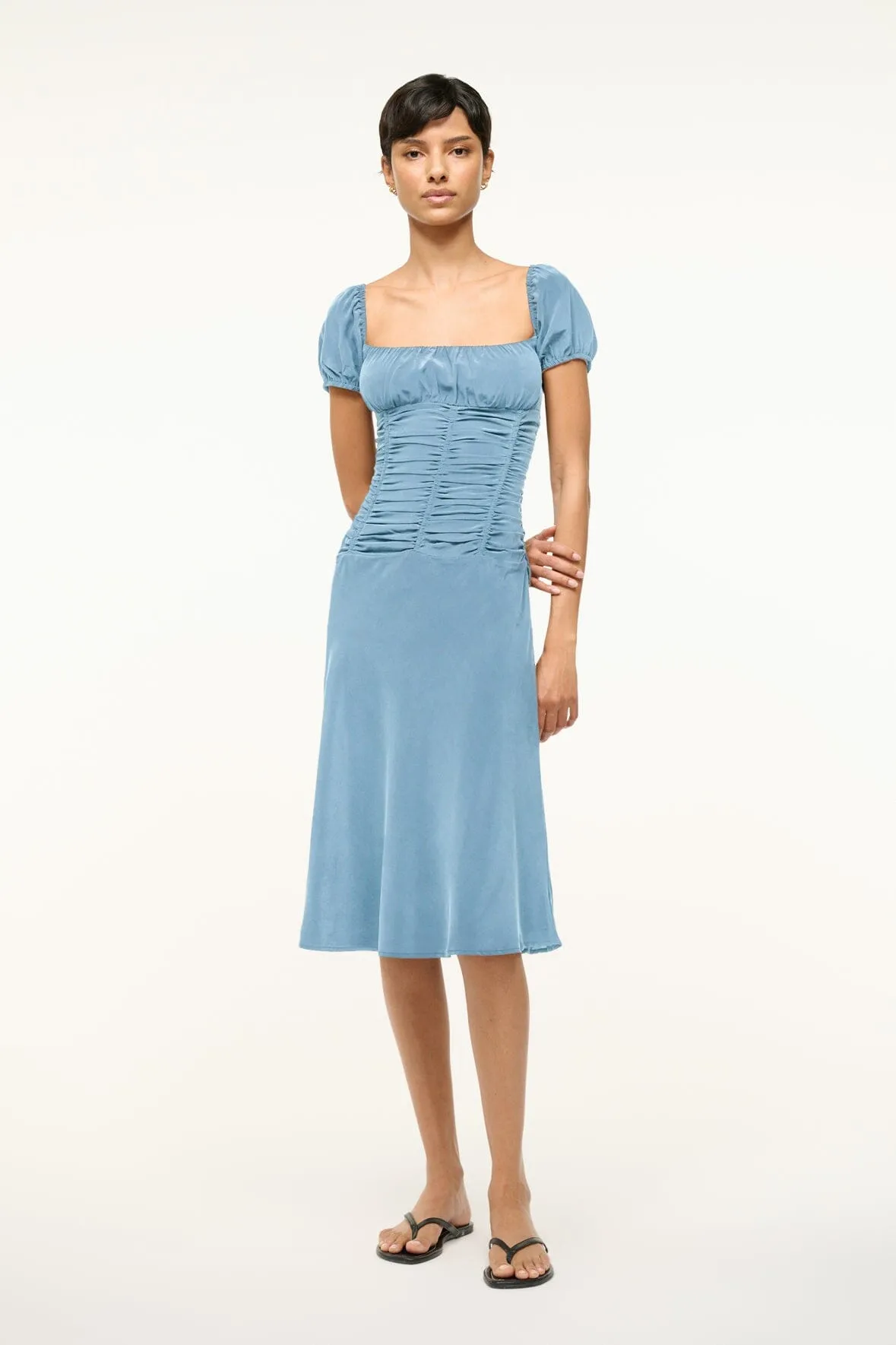 ELBA SILK DRESS | SLATE BLUE
