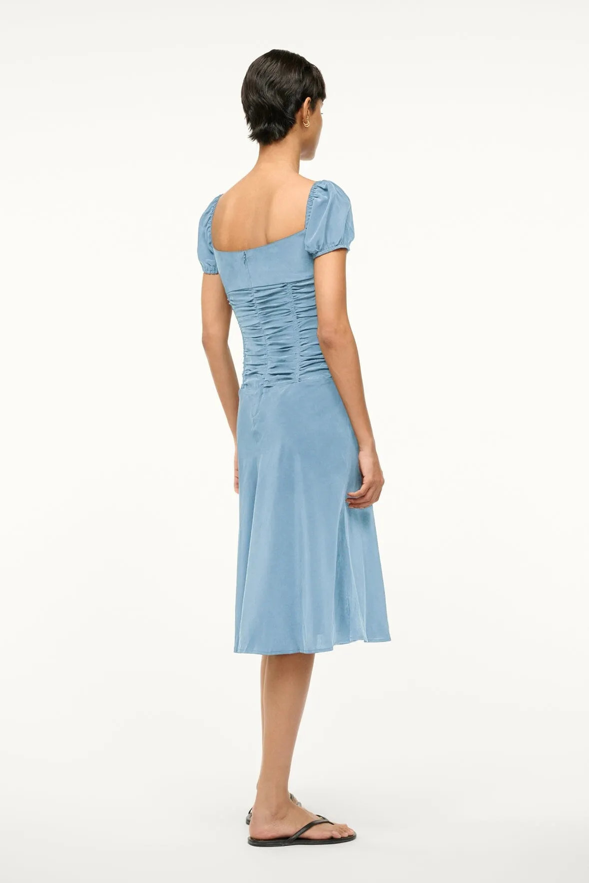 ELBA SILK DRESS | SLATE BLUE