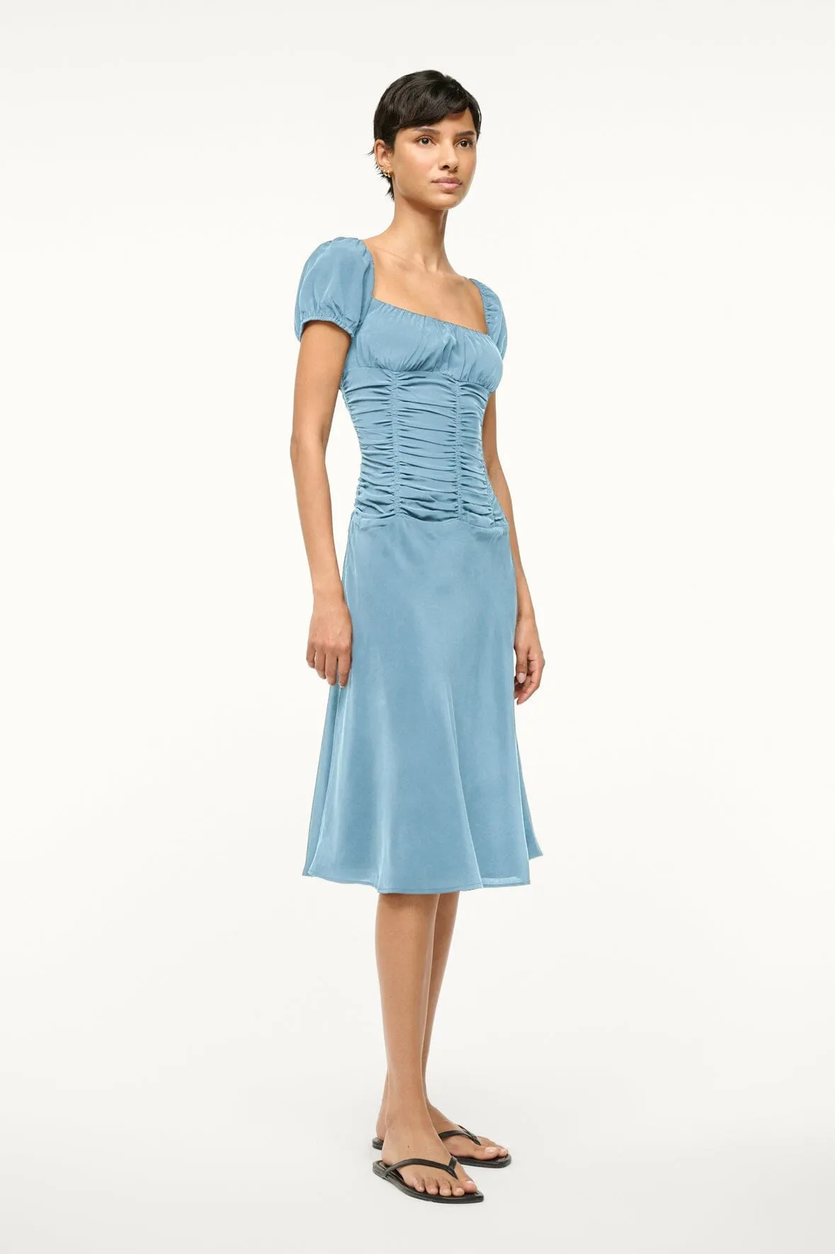 ELBA SILK DRESS | SLATE BLUE