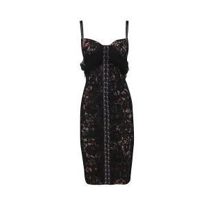 Elisabetta Franchi Lace-Detailed Midi Dress