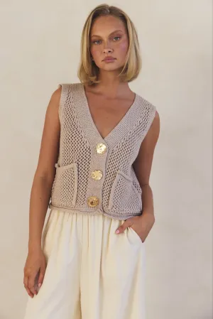 Elizabeth Knit Vest (Beige)