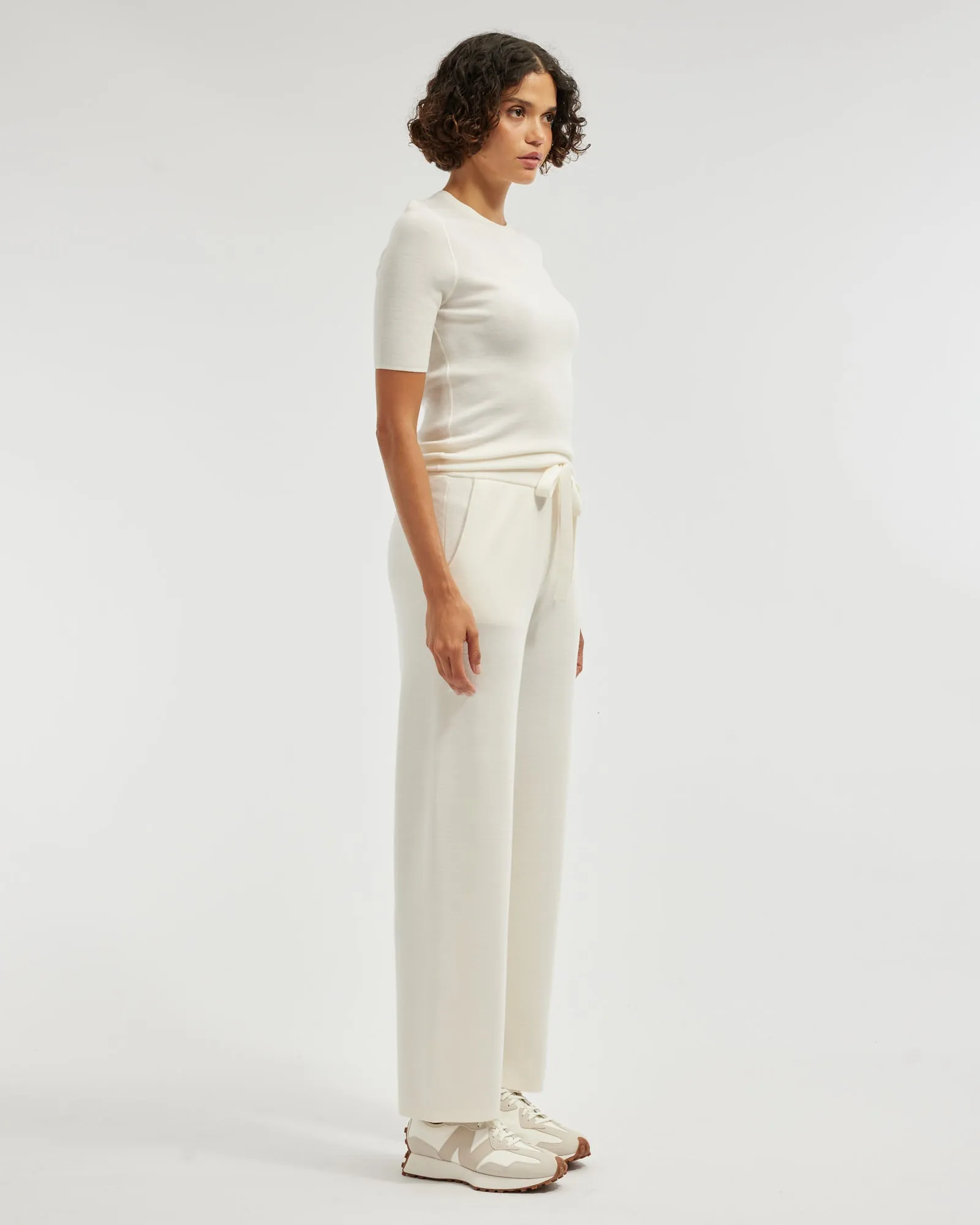 Elsie Merino Knit Pant - Cream