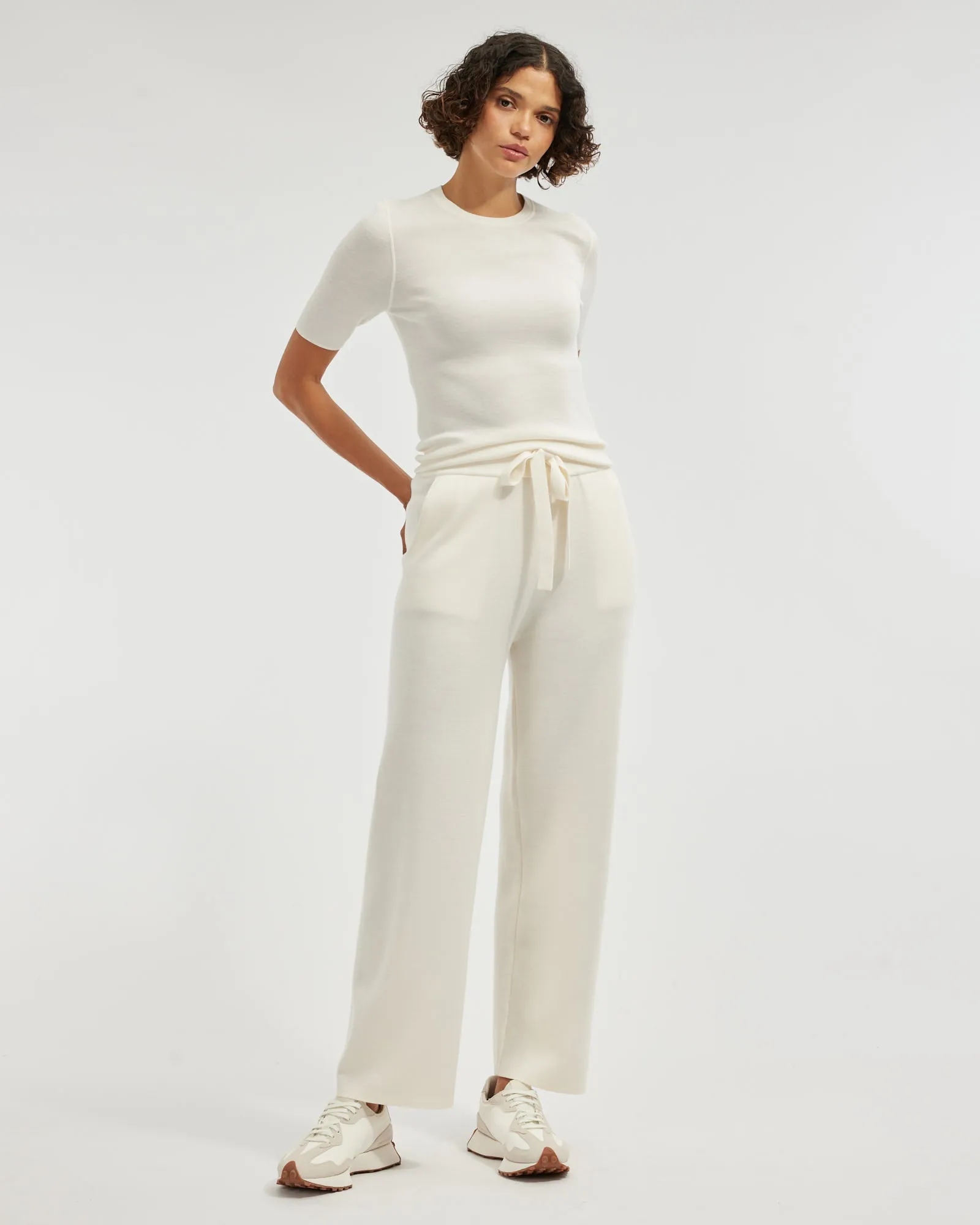 Elsie Merino Knit Pant - Cream