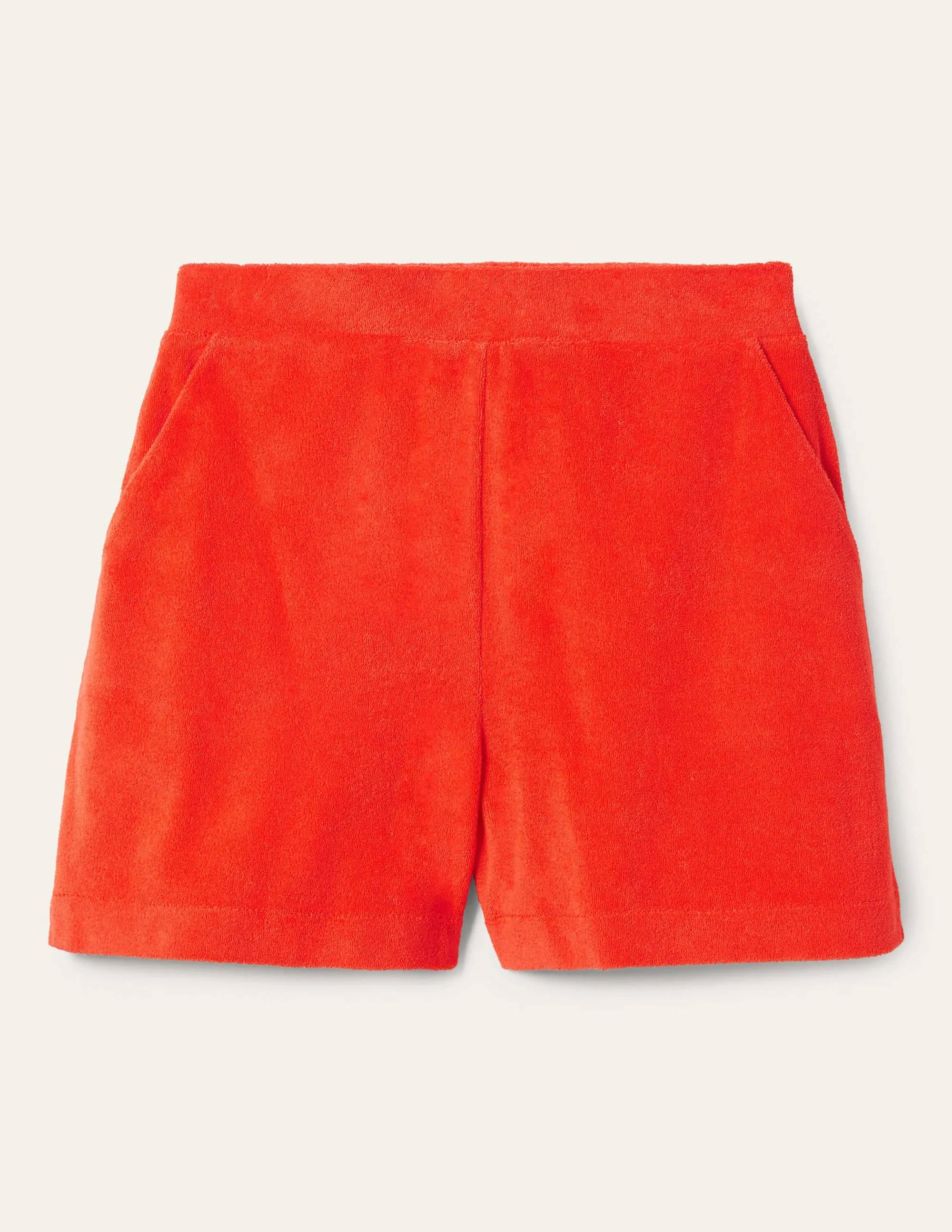 Erica Towelling Shorts-Bright Papaya