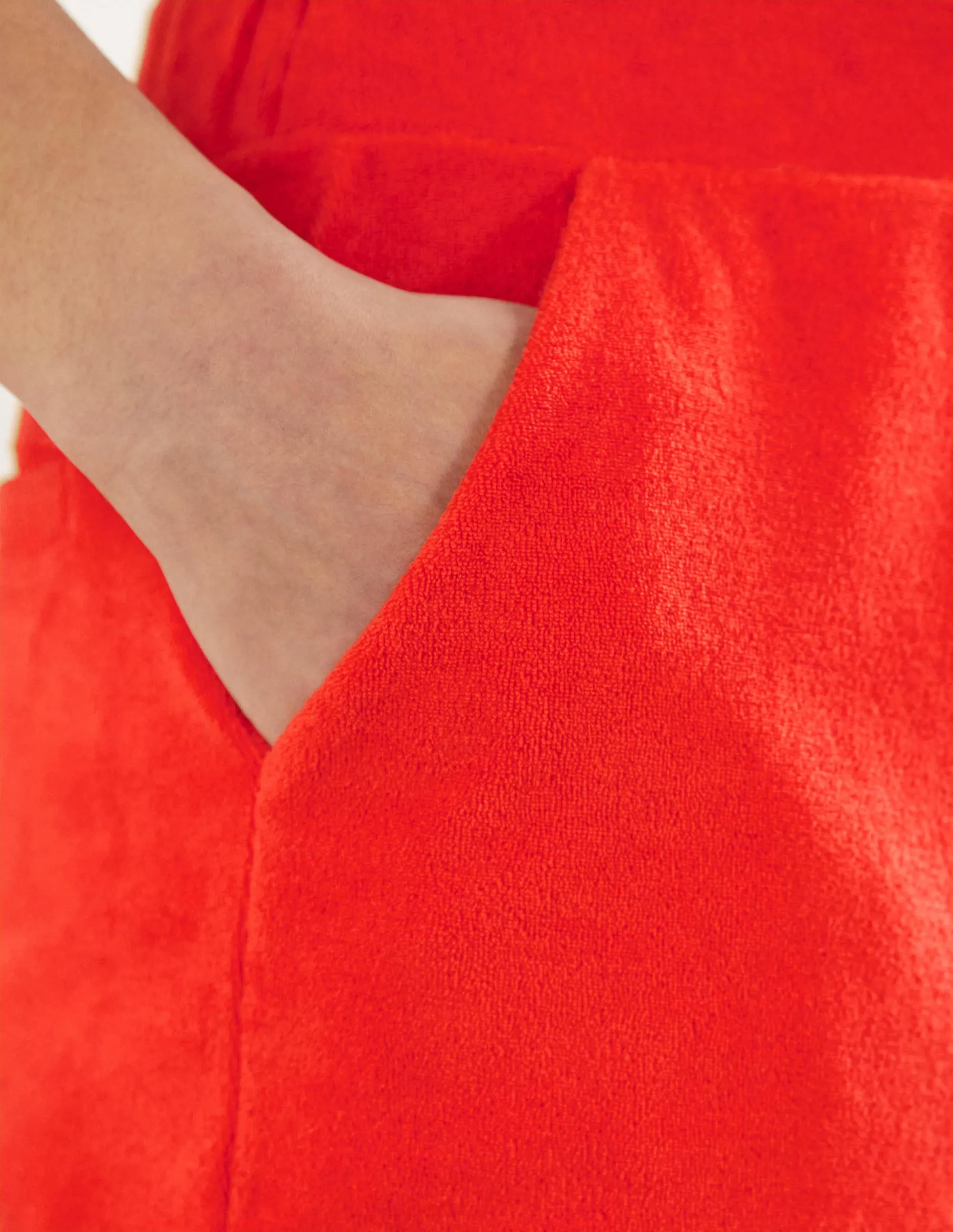 Erica Towelling Shorts-Bright Papaya
