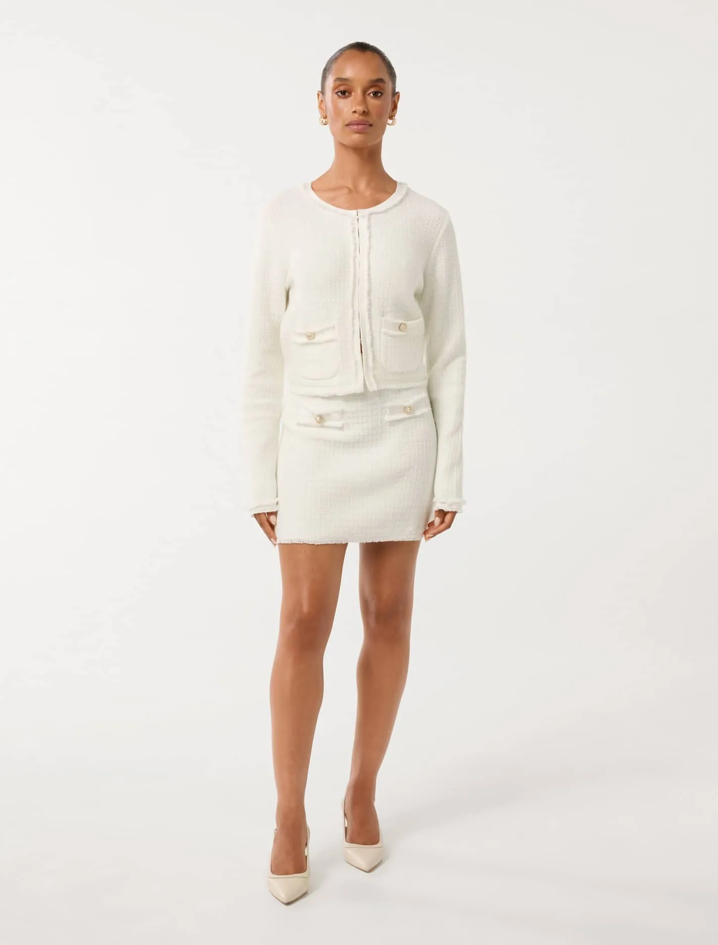 Faith Petite Boucle Knit Skirt
