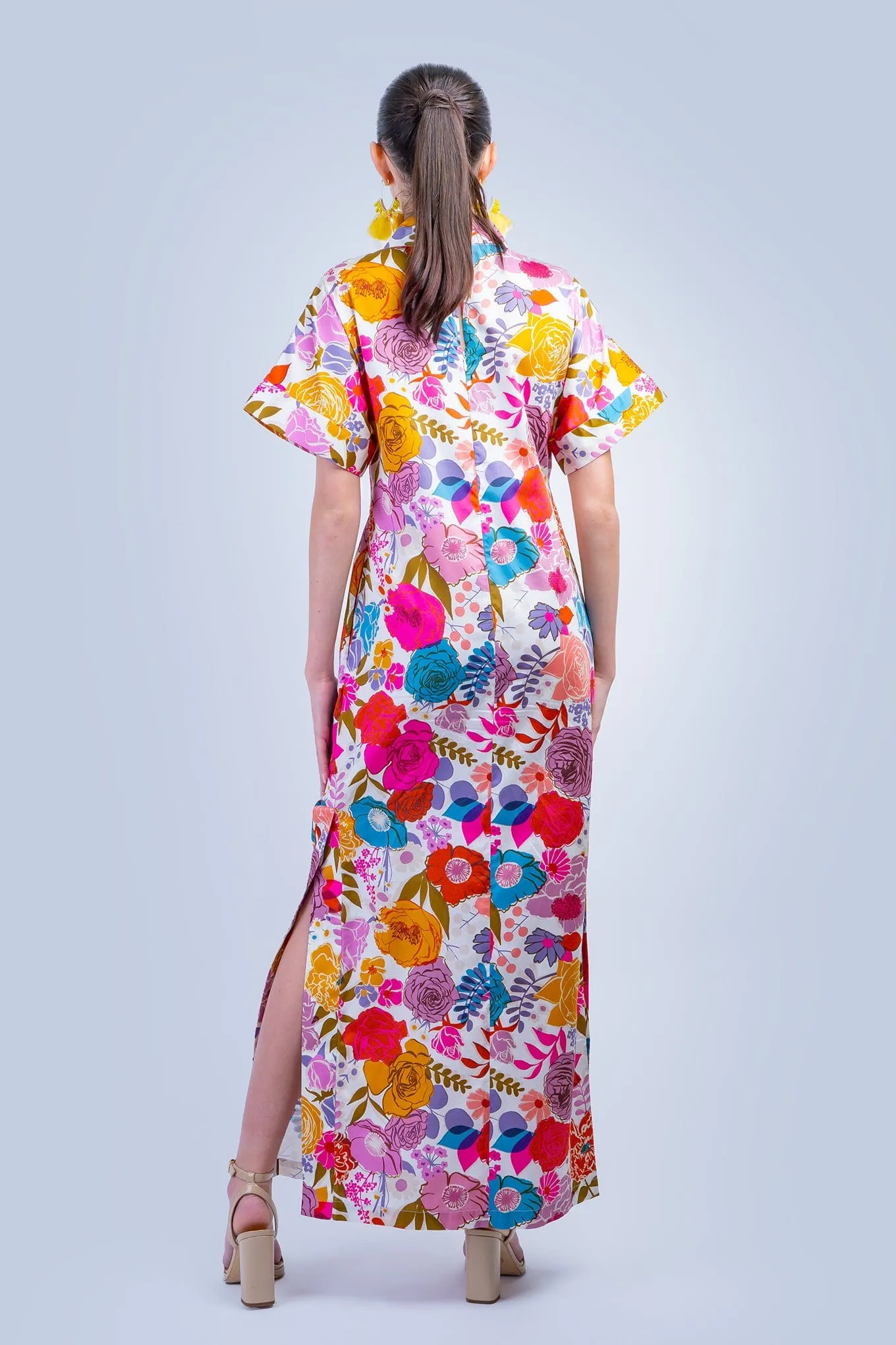 Floral Multi Cotton Kiko Kimono Dress