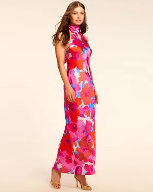 Floral Silk Tatiana Halter Gown