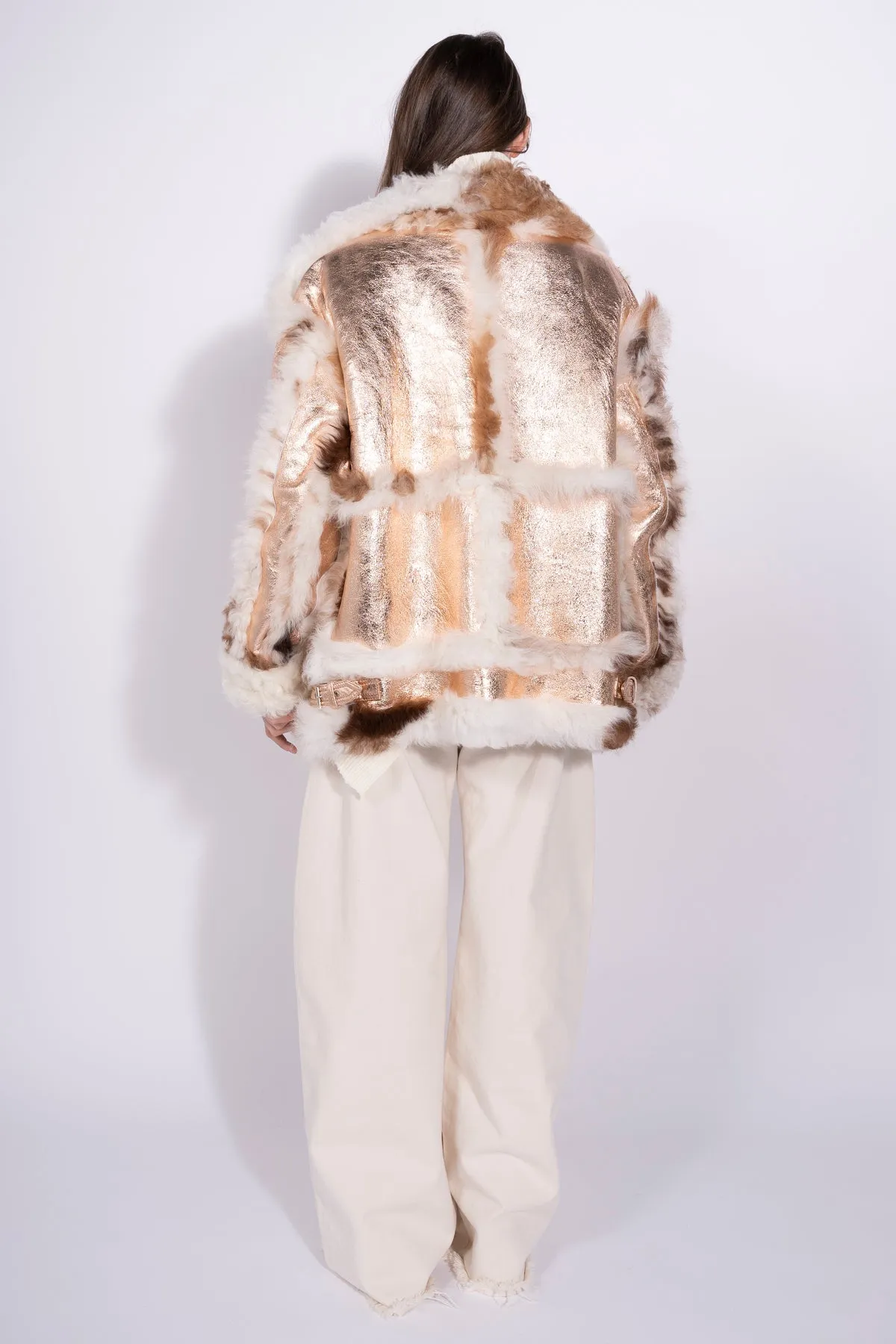 FOILED SHEARLING OVERSIZED JACKET