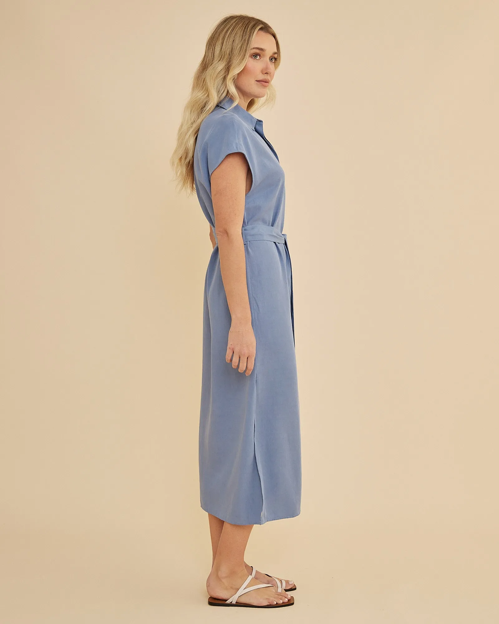 Frankie Column Dress - Cerulean Blue