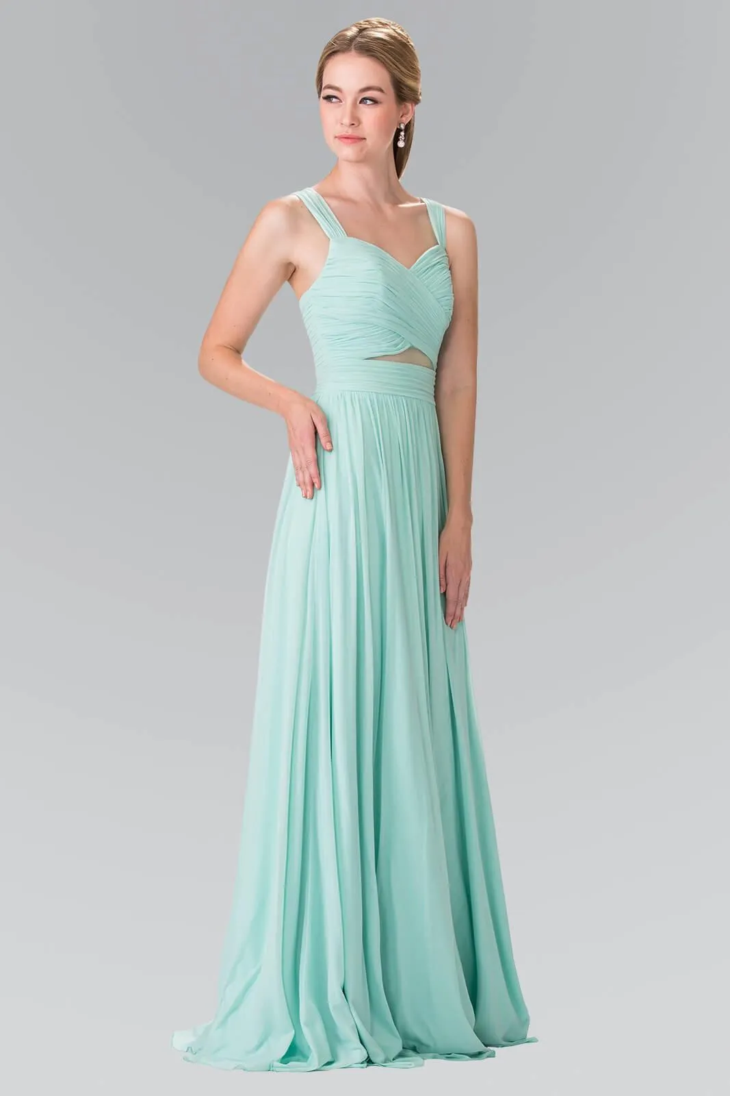 Front Cut-Out Bridesmaid Long Formal Dress