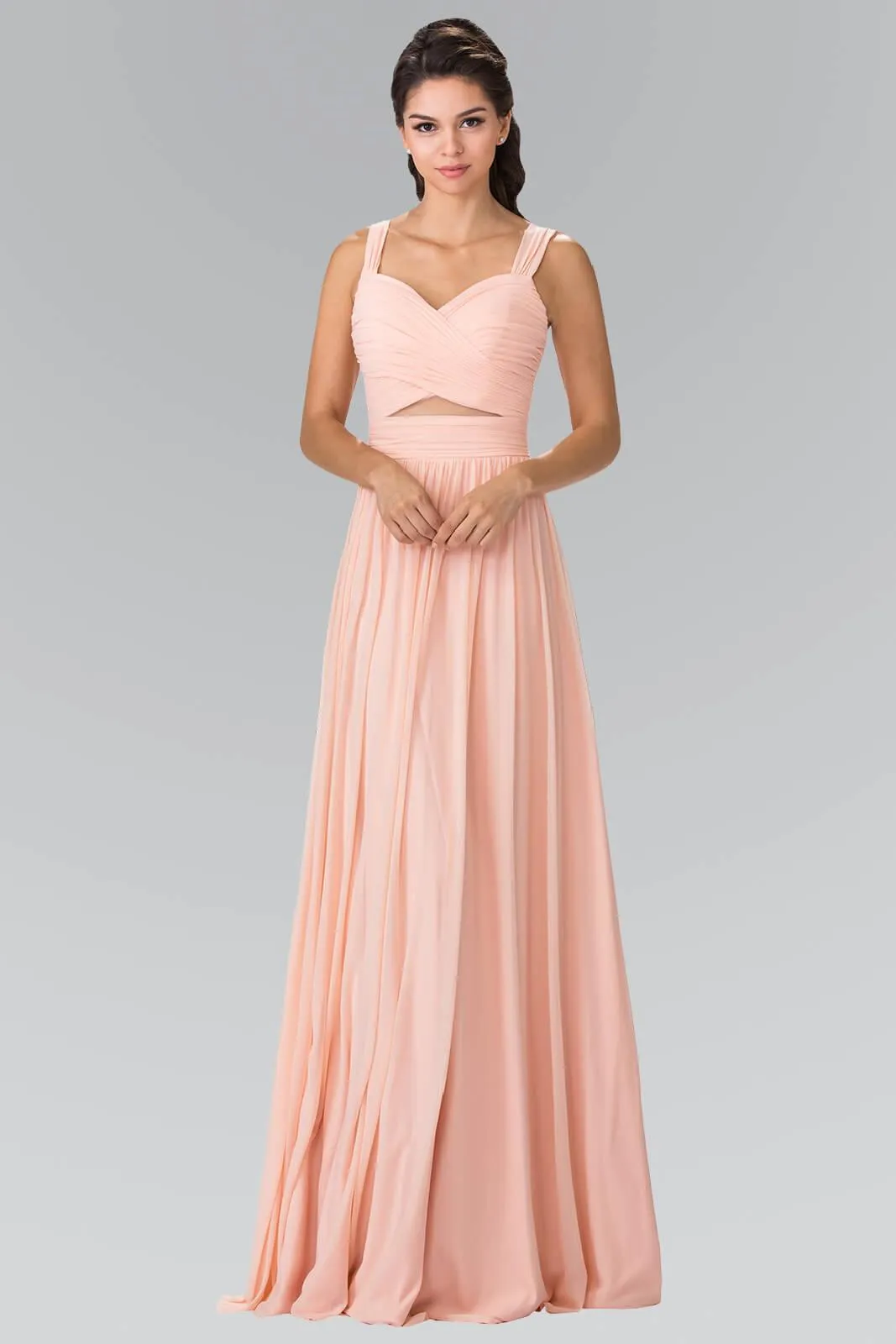 Front Cut-Out Bridesmaid Long Formal Dress
