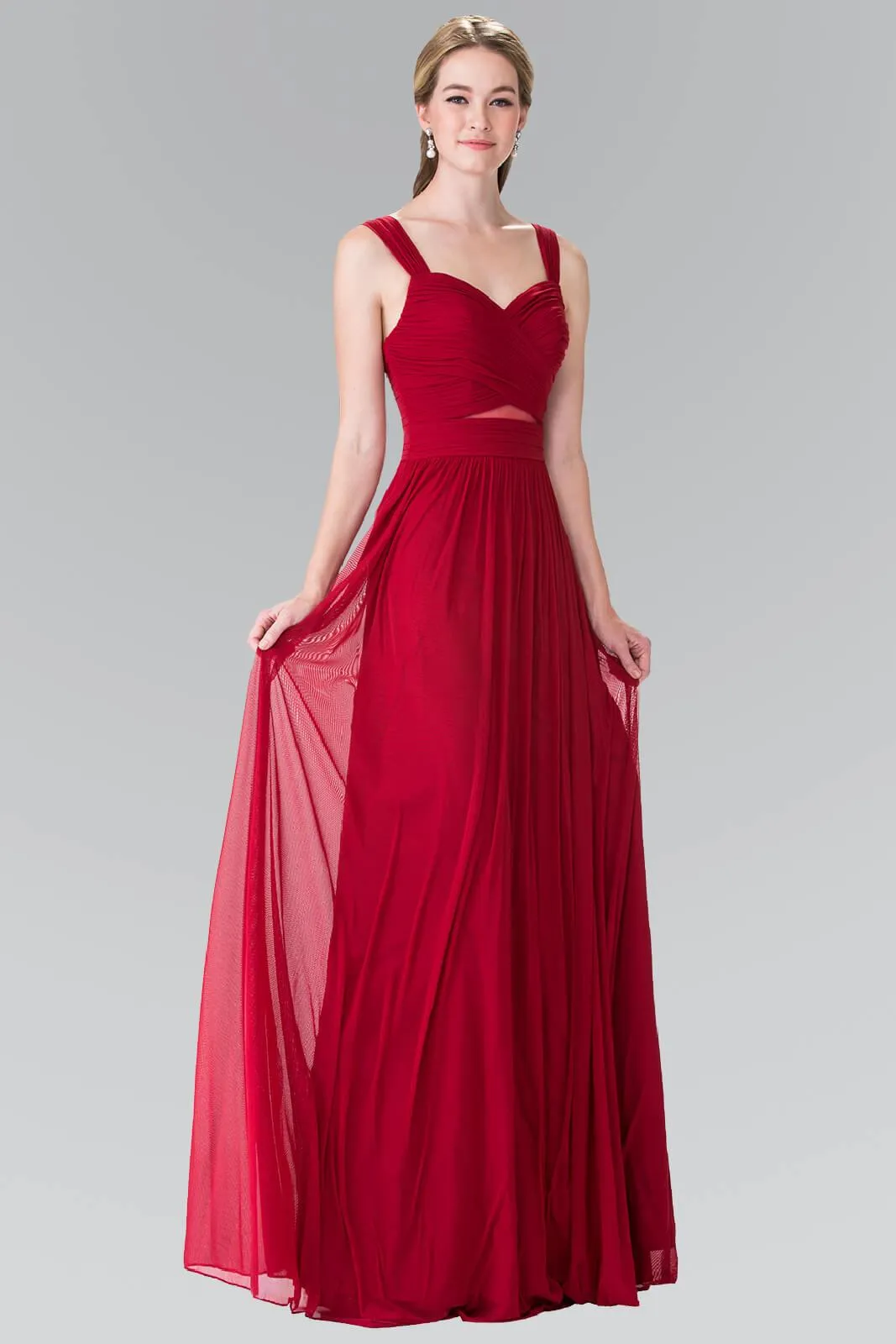 Front Cut-Out Bridesmaid Long Formal Dress