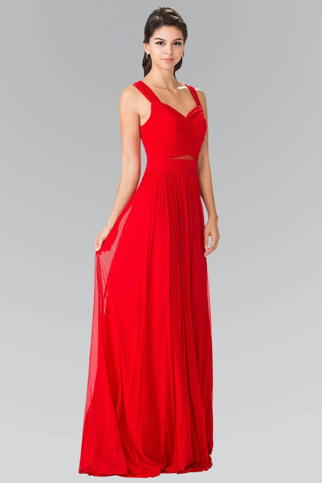 Front Cut-Out Bridesmaid Long Formal Dress