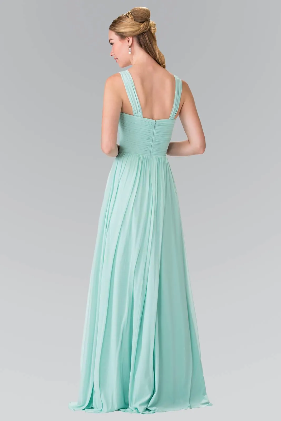 Front Cut-Out Bridesmaid Long Formal Dress
