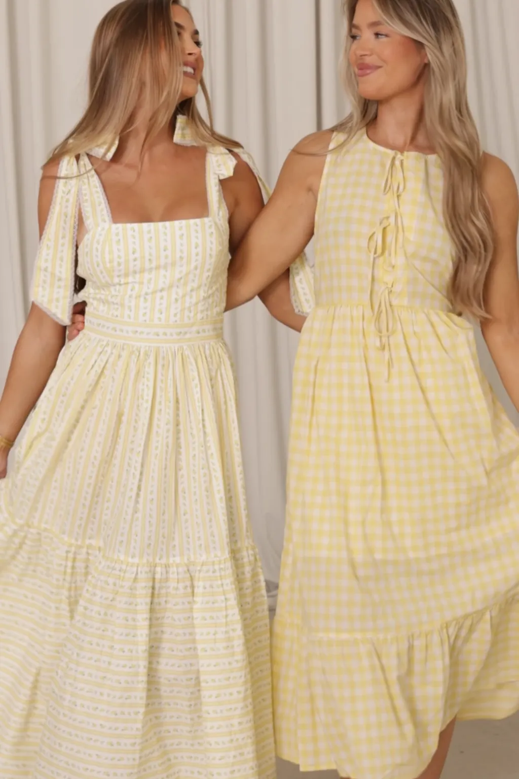 Garcelle Wallpaper Floral Tiered Midi Dress in Yellow