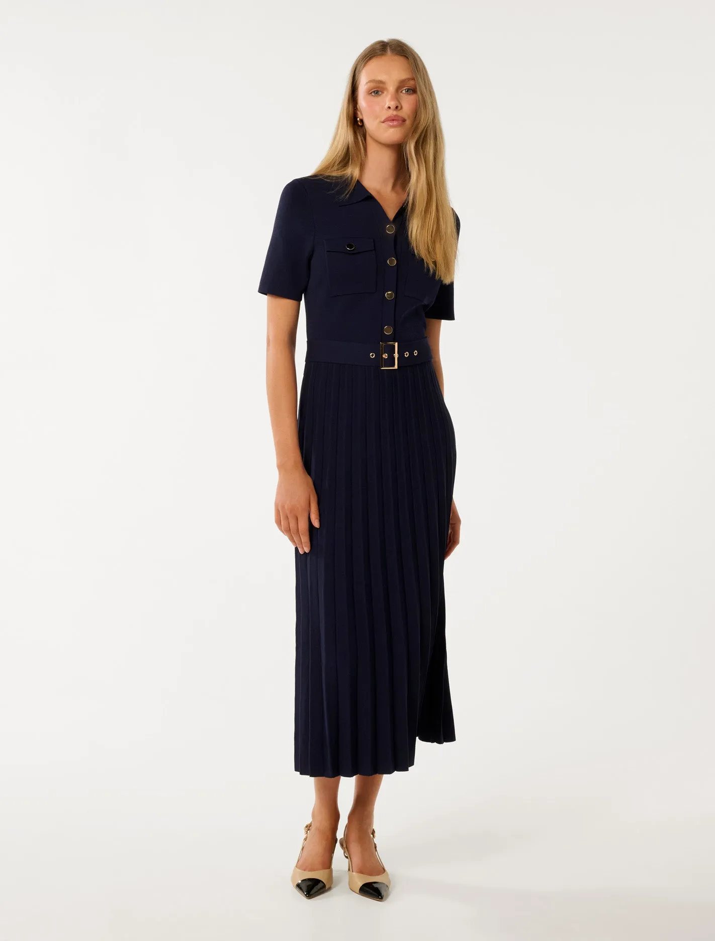 Gigi Utility Midi Knit Dress