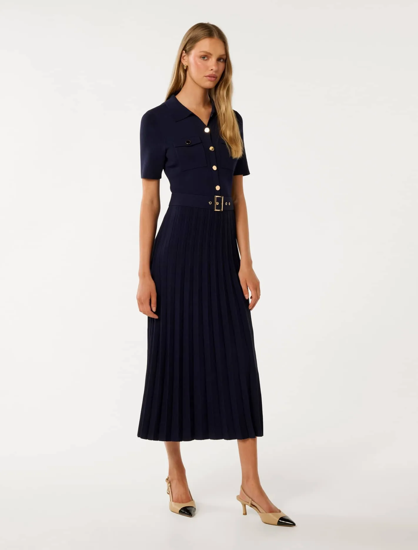 Gigi Utility Midi Knit Dress