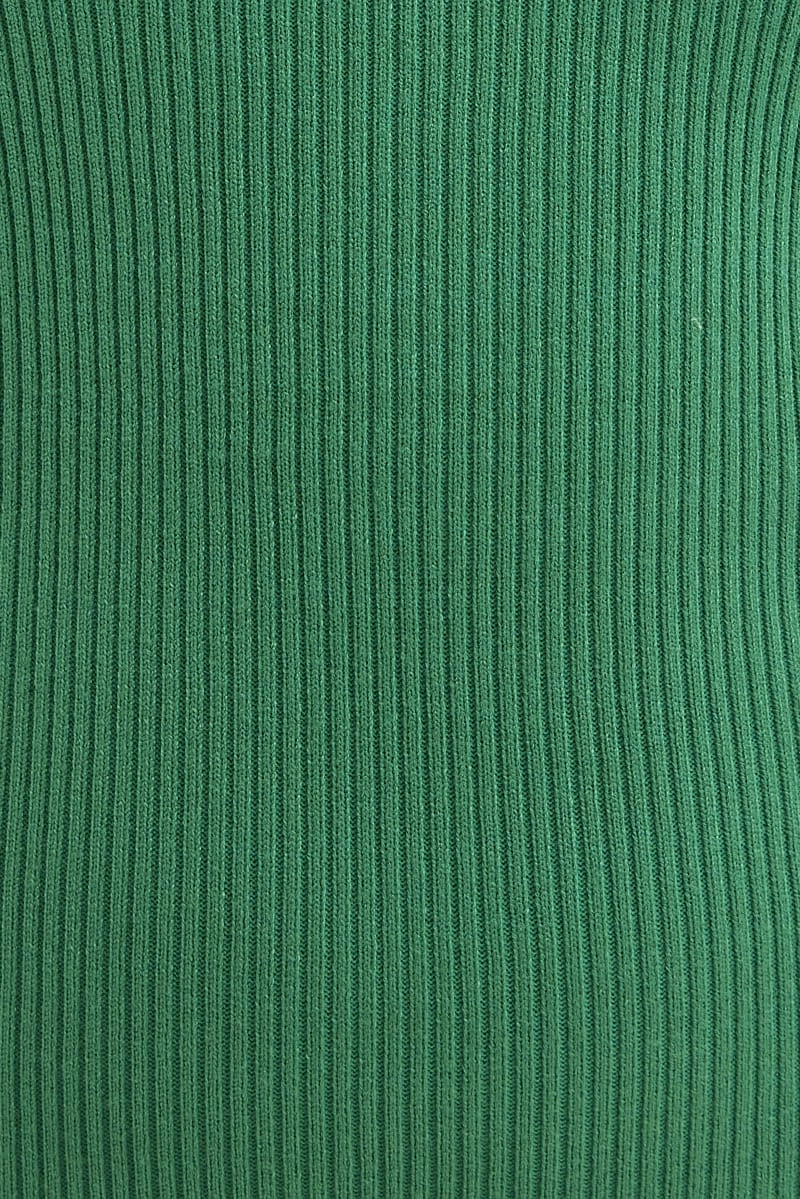 Green Knit Dress Midi
