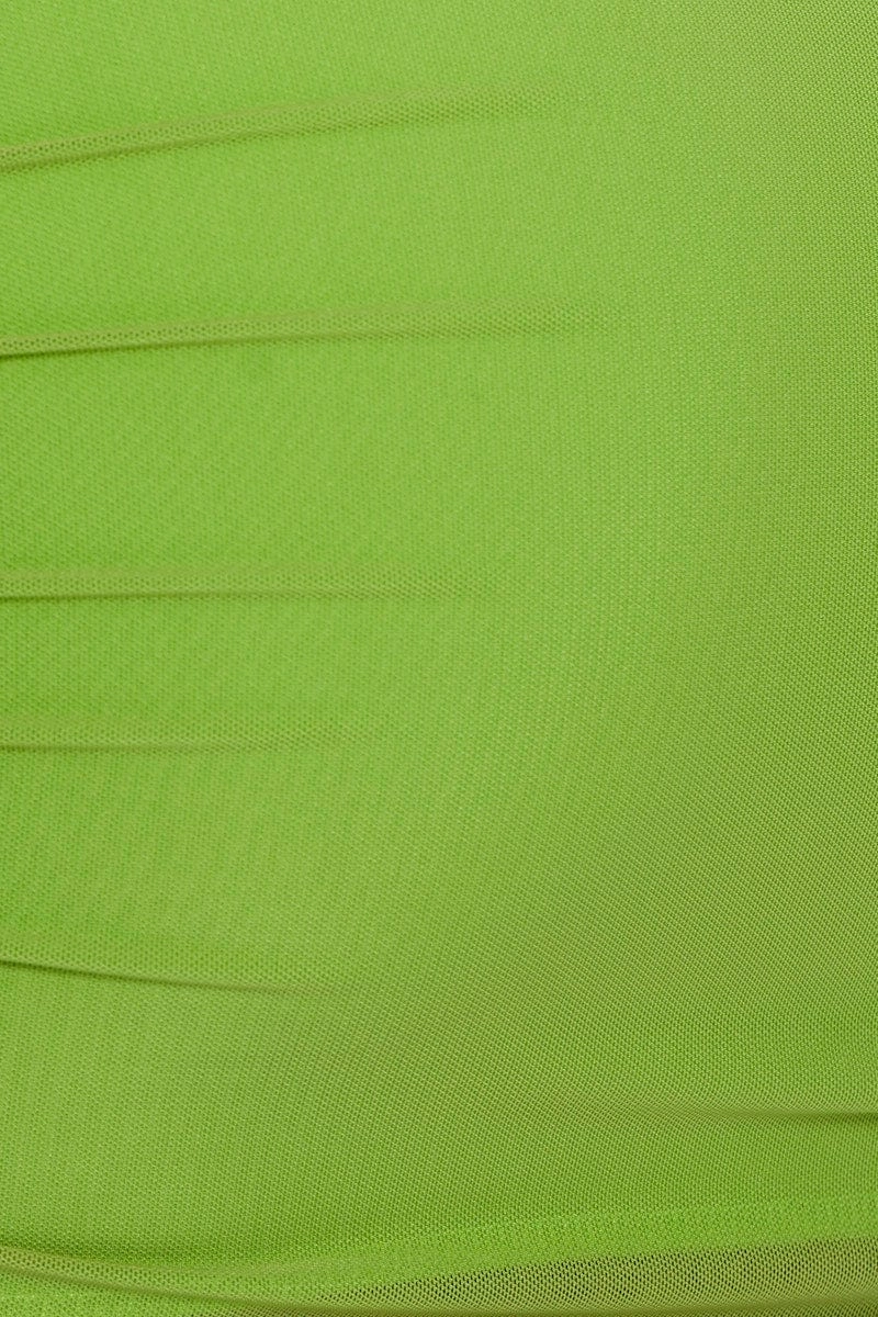 Green Low Back Ruched Mini Dress