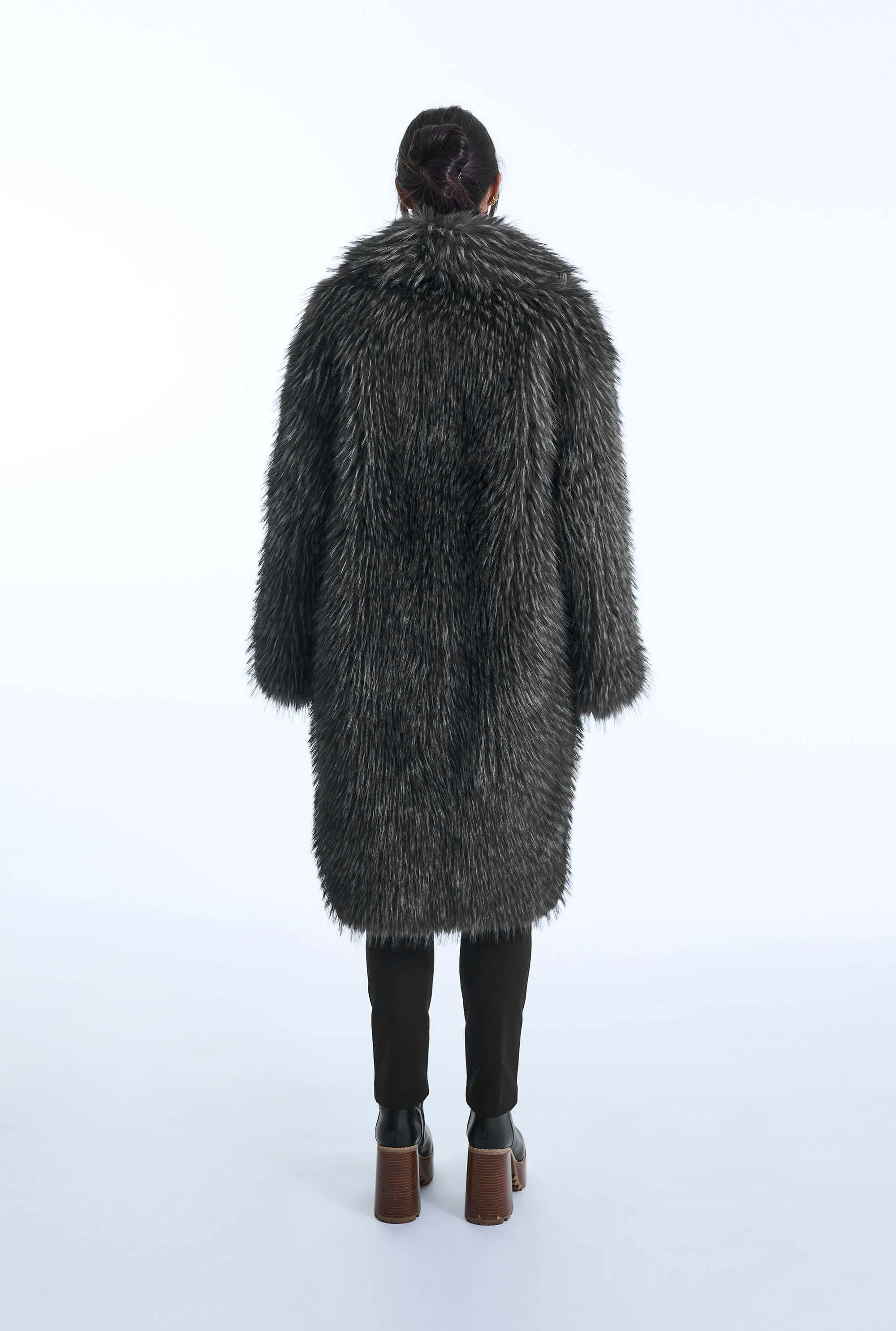 Grey Faux Fur Coat