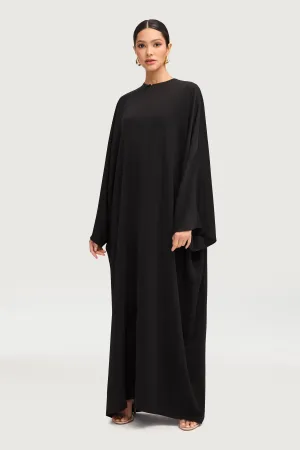 Hadeel Zip Front Abaya - Black