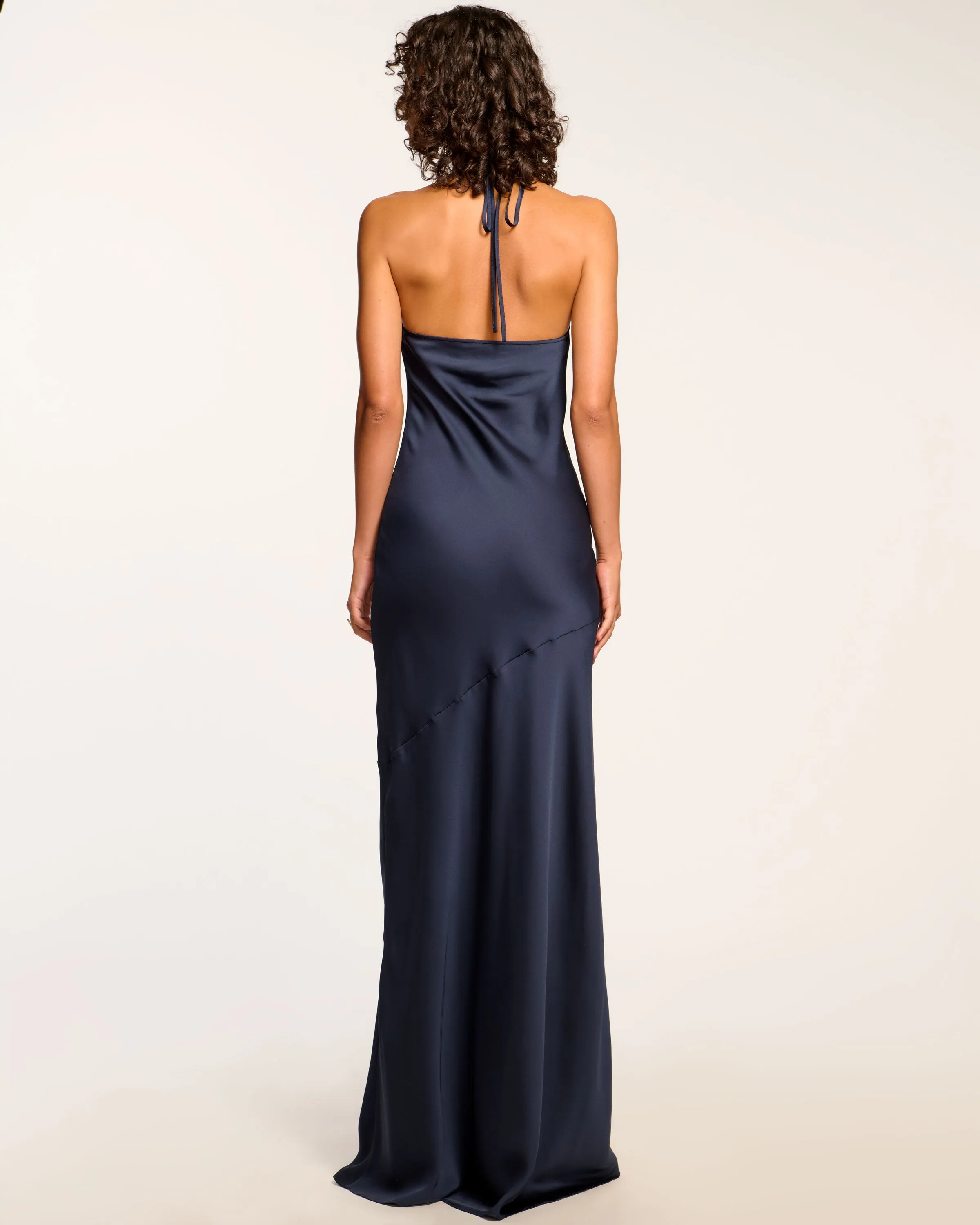 Haleigh Cowl Neck Halter Gown