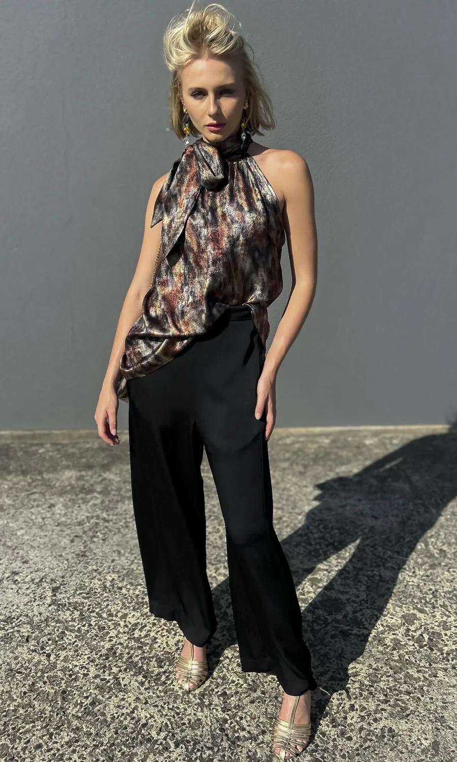 Hoss Jessica Scarf tie Halter - Dark Storm