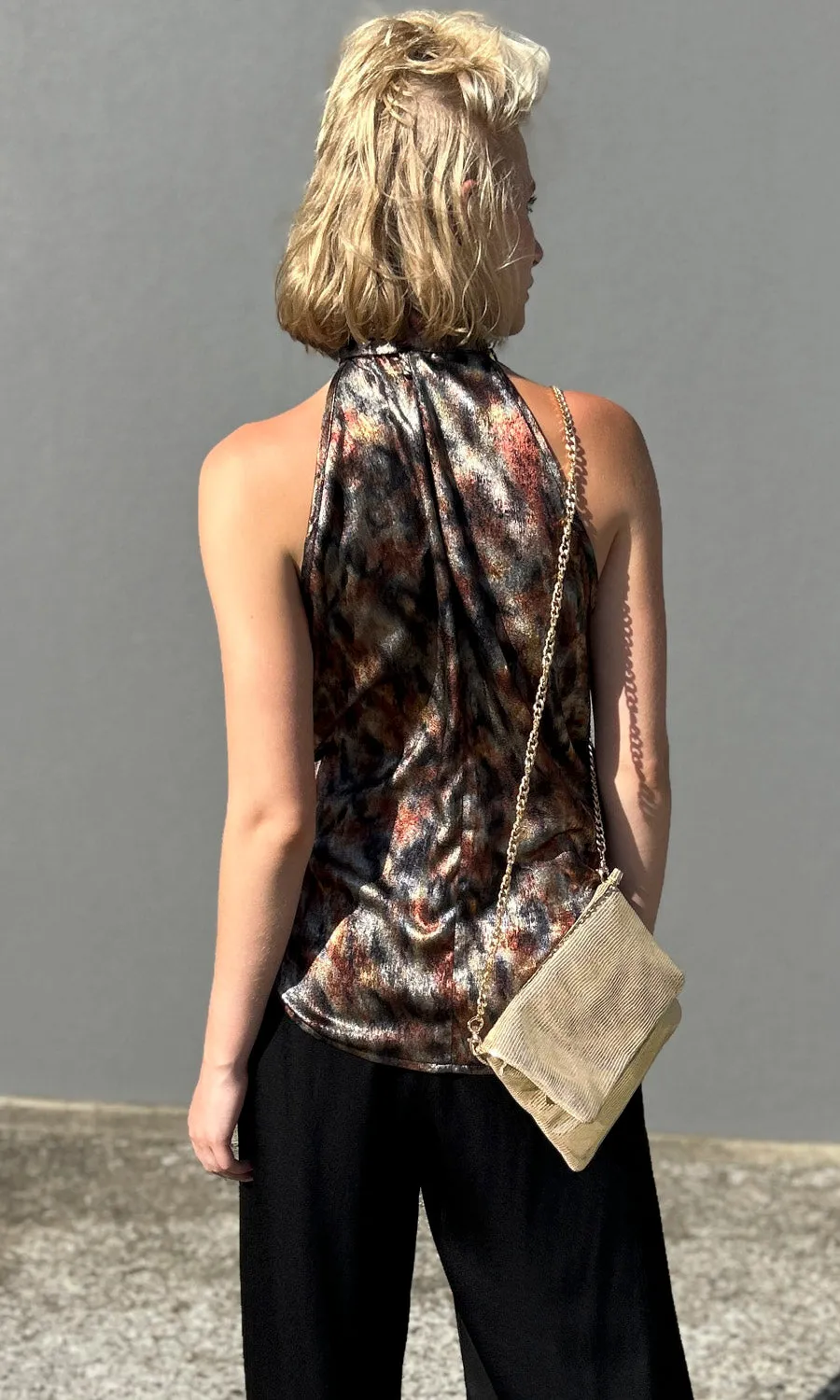 Hoss Jessica Scarf tie Halter - Dark Storm