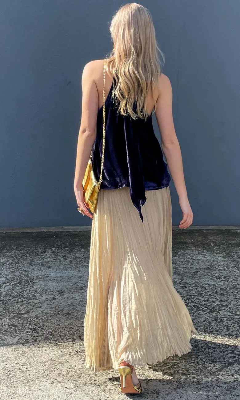 Hoss Silk Royal Blue Velvet Halter