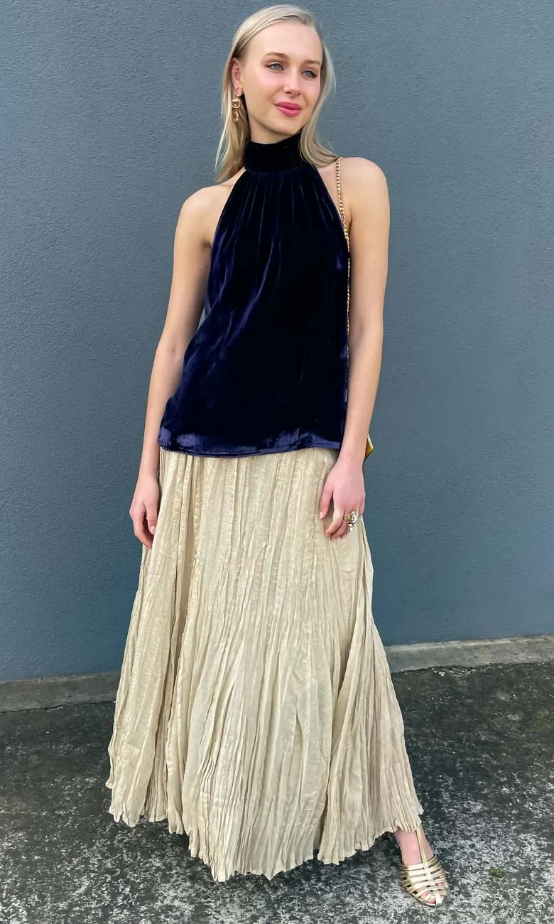 Hoss Silk Royal Blue Velvet Halter