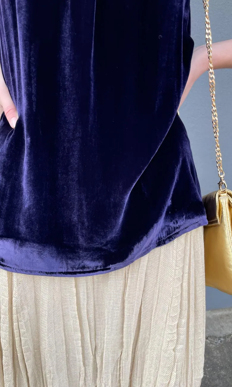 Hoss Silk Royal Blue Velvet Halter