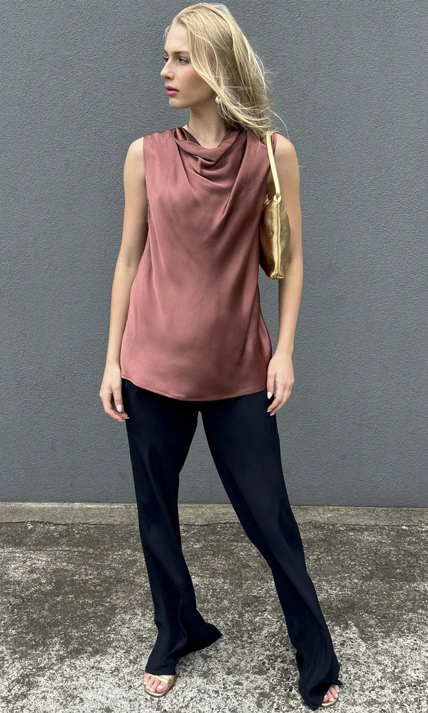 Hoss Solange Cowl Neck Top - Plum